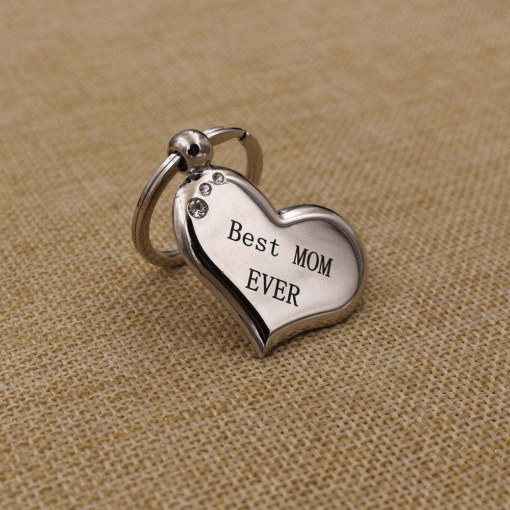 Best Mom Ever Keychain Unique Engraved Keyring for Mother