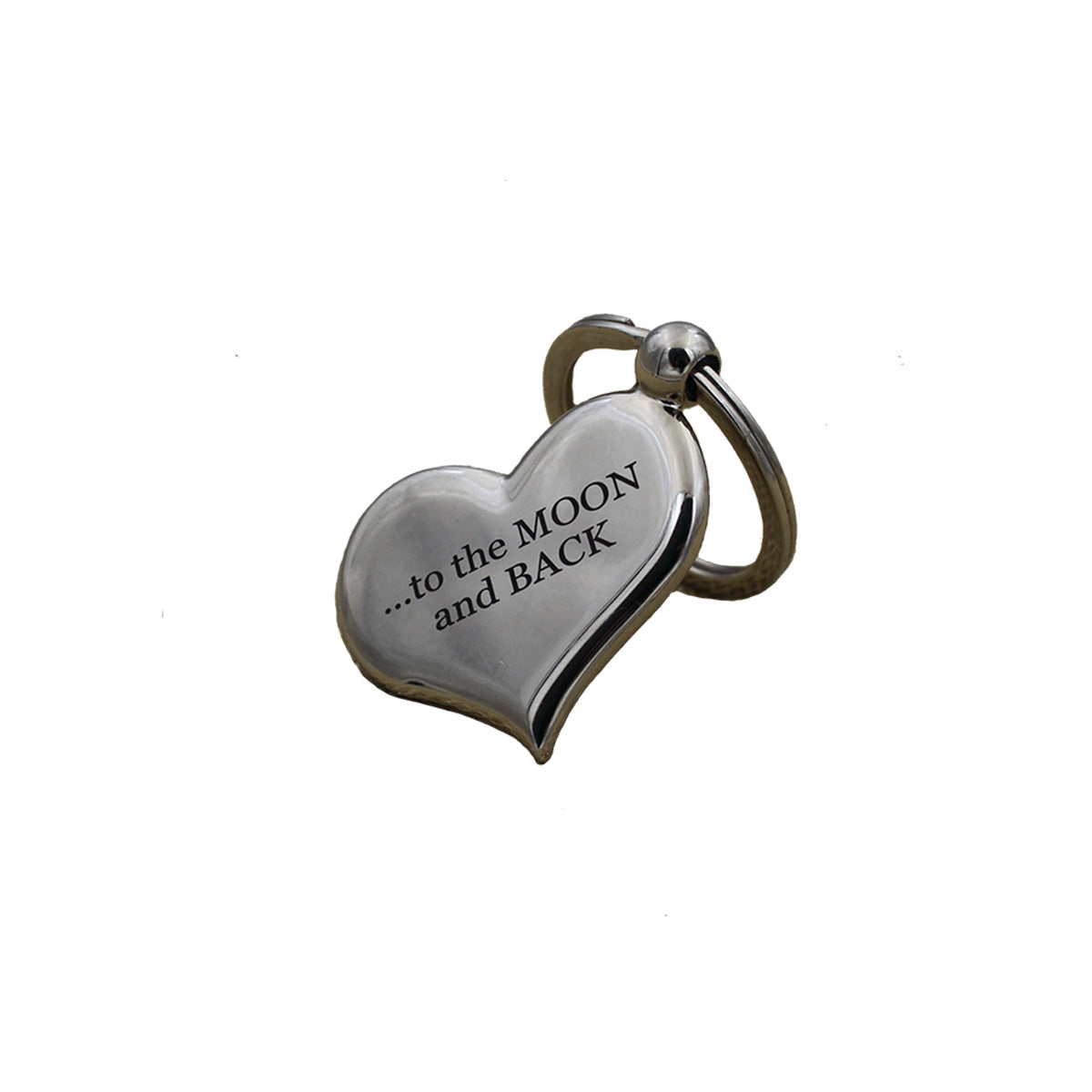 Heart Keychain I Love You to the Moon and Back Both Sides Engraved - 1 pcs
